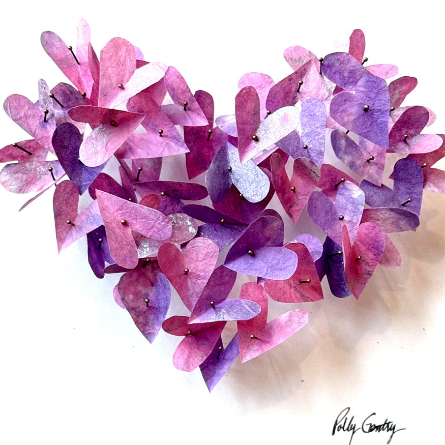 Lavender Bloom - Pinned Heart Shadow Box